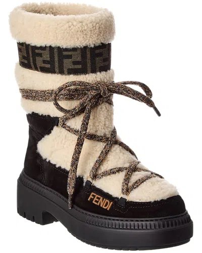 Fendi Apres Chic Suede Boot In Neutral
