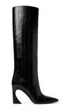 Fendi Brown Hagfish Leather Ankle Boots In Brown