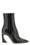 Fendi Sculpted Heel Ankle Boots With Glossy Finish In Black