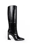 Fendi Arco Leather Knee High Boots Sculptural Heel In Multi