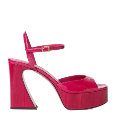 Fendi Arco Fuchsia Hagfish High-heeled Sandals In Pink