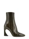 Fendi Arco Hagfish Leather Ankle Boots In Animal Print