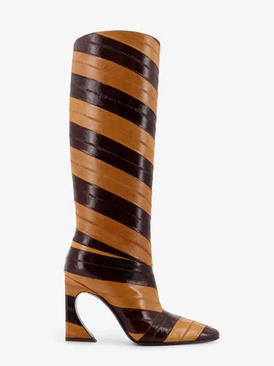 FENDI ARCO HAGFISH LEATHER BOOTS