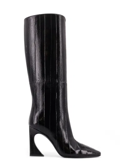 FENDI FENDI ARCO HAGFISH LEATHER BOOTS