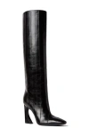 Fendi 95mm Arco Panelled Knee-high Boots In Black