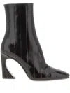 Fendi Sculpted Heel Ankle Boots With Glossy Finish In Black