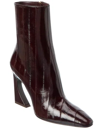 Fendi Arco Leather Bootie In Brown