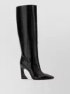 Fendi Arco Leather Knee High Boots Sculptural Heel In Animal Print