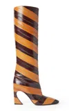 Fendi Two-tone Inlaid Hagfish Leather Boots In Multi