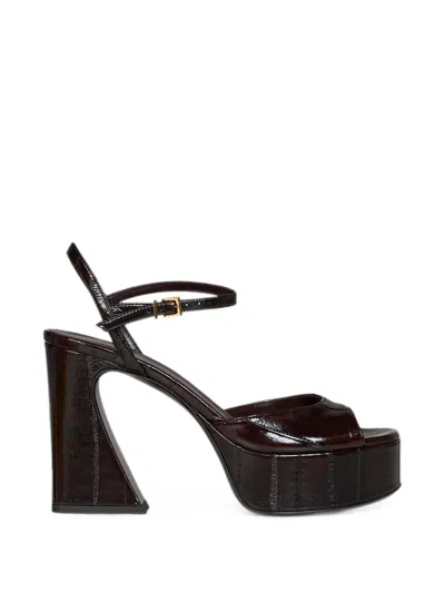 Fendi Heeled Sandal Woman Color Brown In Blue