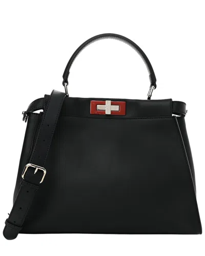 Fendi Ardesia Nappa Leather Peekaboo Iconic Satchel (authentic Pre-loved)