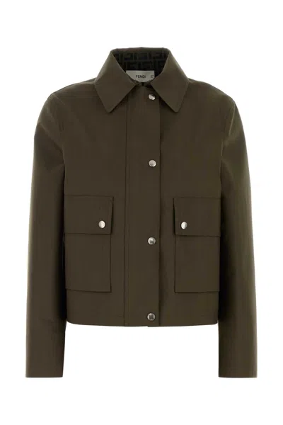 Fendi Army Drill Jacket In Green