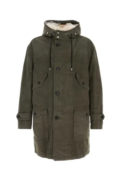 Fendi Camouflage-print Hooded Parka In Green