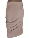Fendi Rib-knit Wool Pencil Skirt In Ash