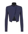 Fendi Asymmetric Cropped Blazer In Blue