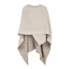 Fendi Ff Jacquard Asymmetric Poncho In Beige