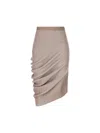 Fendi Rib-knit Wool Pencil Skirt In Grey