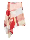Fendi Pink Silk Skirt With Patchwork Print Women