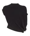 Fendi Asymmetric Knitted Top In Black