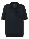Fendi Asymmetric Polo Shirt In Black