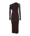 Fendi Asymmetrical Long-sleeved Dress In Black
