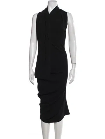 Pre-owned Fendi Asymmetrical Midi Length Dress In Blue