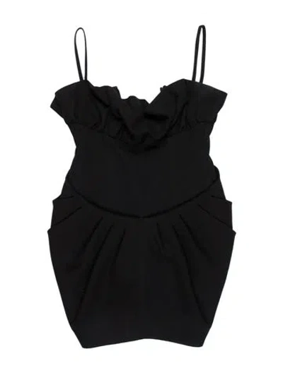 Pre-owned Fendi Asymmetrical Mini Dress In Black