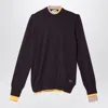 Fendi Aubergine Wool Round Neck Sweater For Women