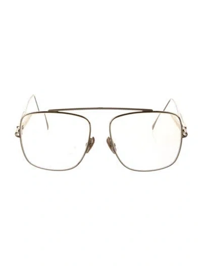 Pre-owned Fendi Aviator Eyeglasses In Gold