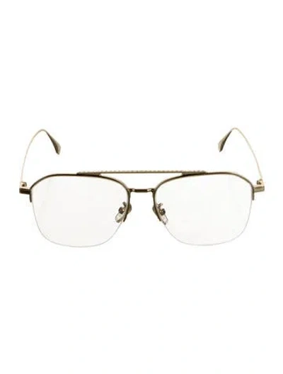 Pre-owned Fendi Aviator Eyeglasses In Gold