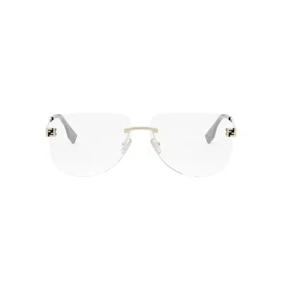 Fendi Aviator Frame Glasses In White