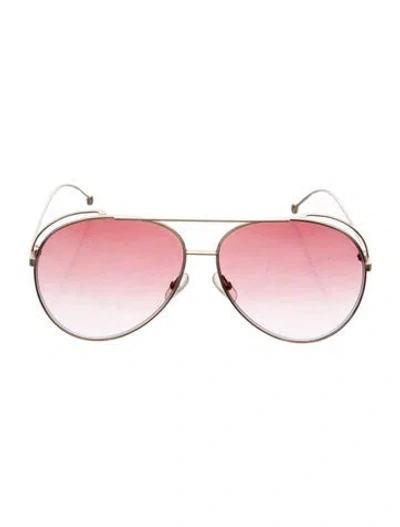 Pre-owned Fendi Aviator Gradient Sunglasses In Gold