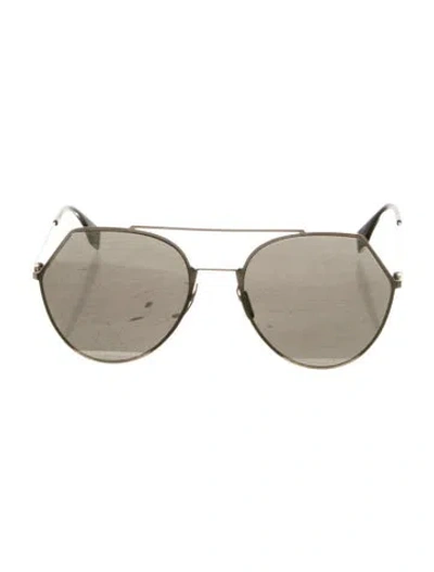 Pre-owned Fendi Aviator Gradient Sunglasses In Silver