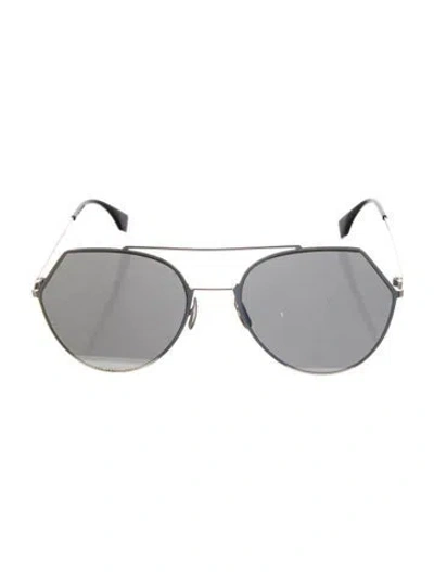 Pre-owned Fendi Aviator Mirrored Sunglasses In Multi