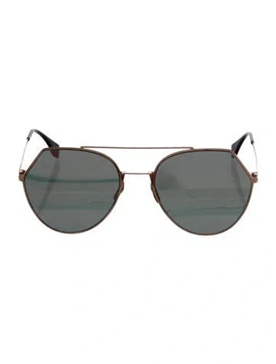 Pre-owned Fendi Aviator Mirrored Sunglasses In Pink