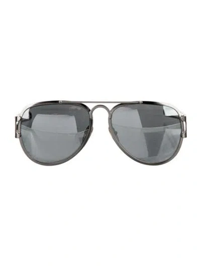 Pre-owned Fendi Aviator Mirrored Sunglasses In Silver