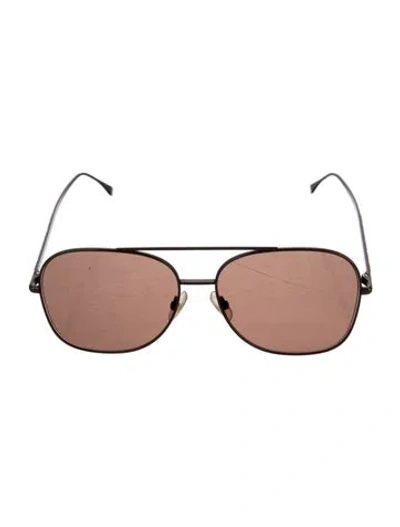 Pre-owned Fendi Aviator Tinted Sunglasses In Brown
