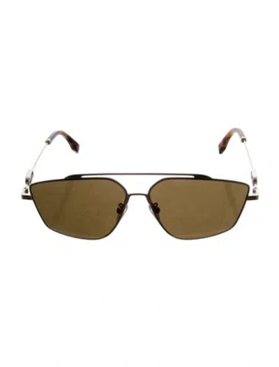 Pre-owned Fendi Aviator Tinted Sunglasses In Gold