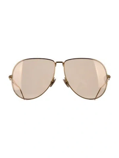 Pre-owned Fendi Aviator Tinted Sunglasses In Gold