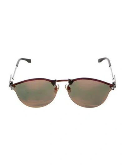 Pre-owned Fendi Aviator Tinted Sunglasses In Orange