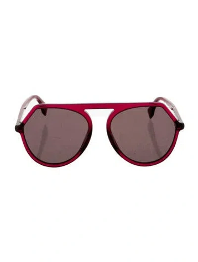 Pre-owned Fendi Aviator Tinted Sunglasses In Pink