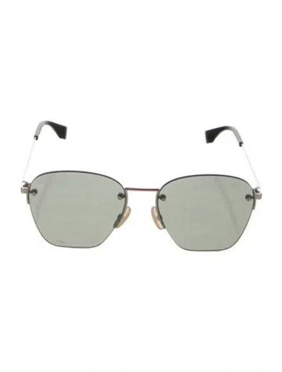Pre-owned Fendi Aviator Tinted Sunglasses In Silver