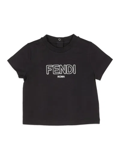 Fendi Baby's & Little Kid's Embossed Text Logo T-shirt In Black