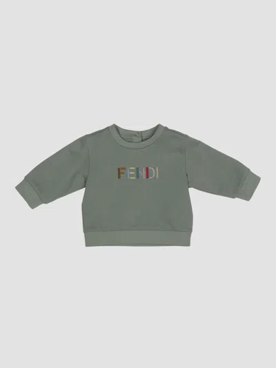 Fendi Baby Boy's Logo Crewneck Sweatshirt In Green