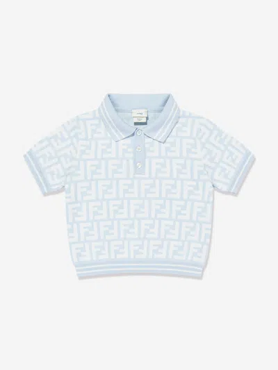 Fendi Kids'  Baby Boys Ff Logo Polo Shirt In Blue