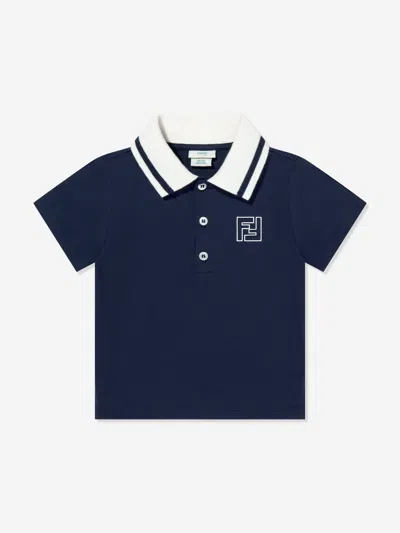 Fendi Kids'  Baby Boys Ff Logo Polo Shirt In Blue