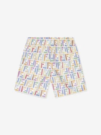 Fendi Kids' Multicolor Cotton Muslin Baby Shorts