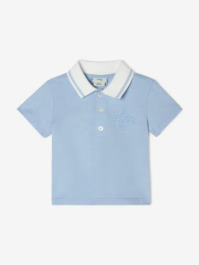 Fendi Kids' Baby Boys Jersey Polo Shirt In Blue