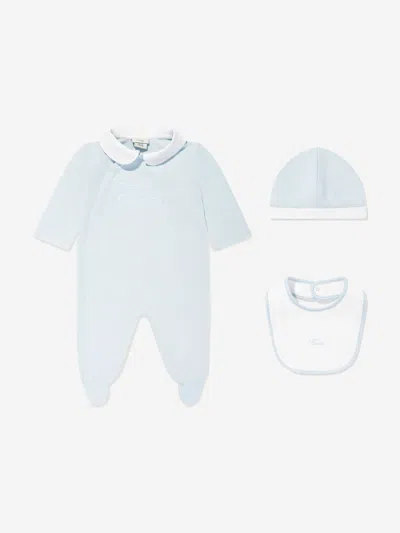 Fendi Kids'  Baby Boys Logo Babygrow Set In Blue