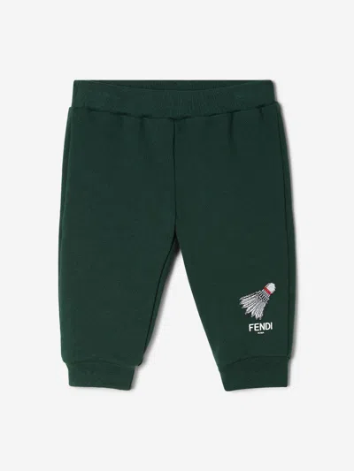 Fendi Baby Boys Logo Joggers In Green
